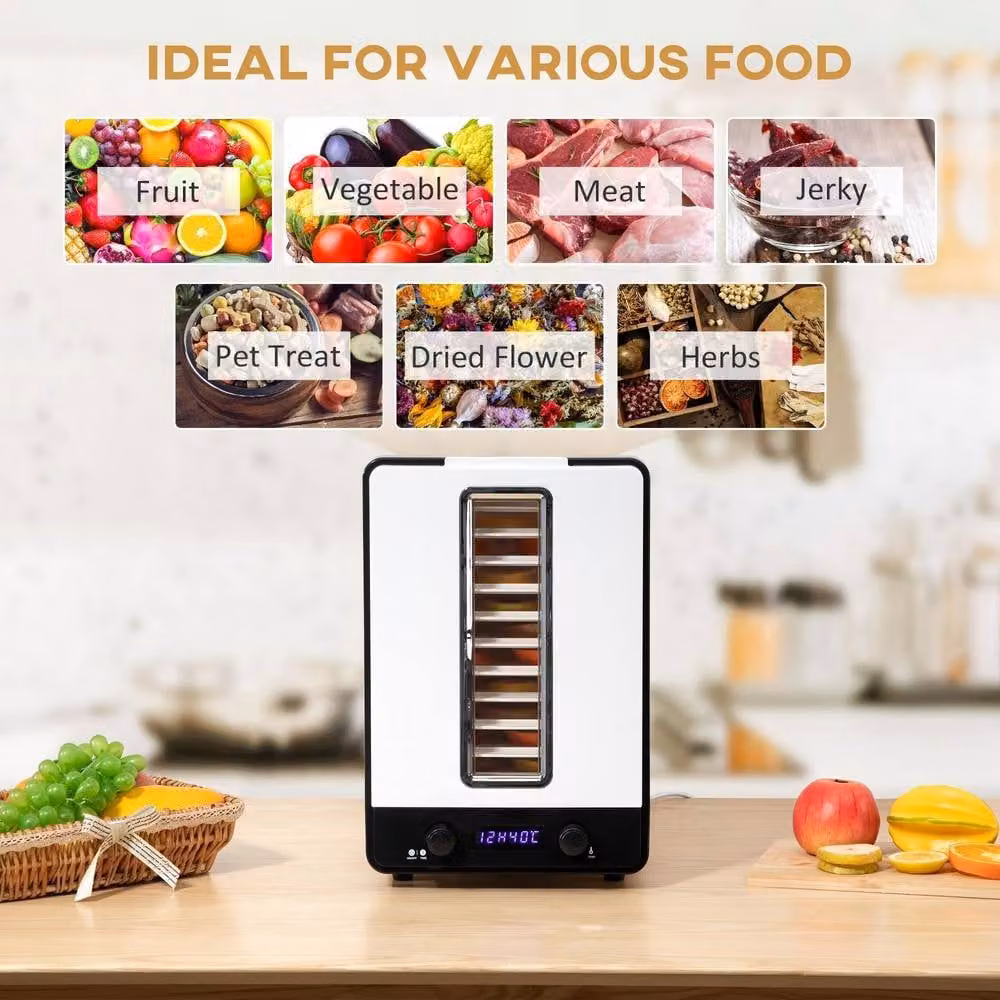 STILVORA Food Dehydrator with 11 Trays and Digital Timer Display in White – 5