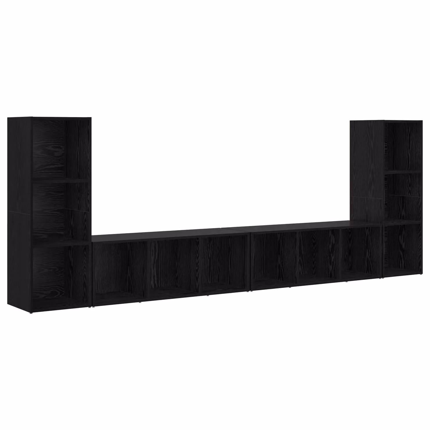 Berkfield Home Modern TV Cabinet with Shelves and Storage in Black Oak Engineered Wood – 2