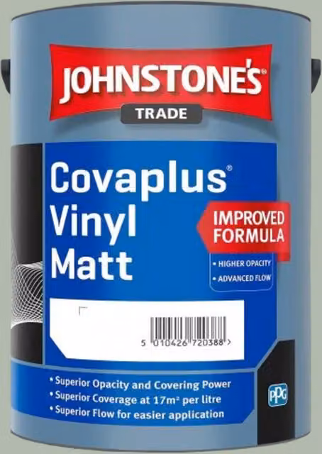 Johnstone's Covaplus Matt Dispersion Paint in Natural Sage Green/Grey, 5 l