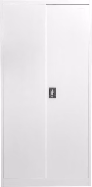 MMT Furniture Designs FC-A18 Grey and White Hinged Door Cabinet with Internal Shelves and Lock