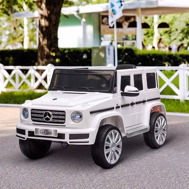 HOMCOM Licensed Mercedes Benz G500 12V Electric Ride On Car with Light and Sound, White