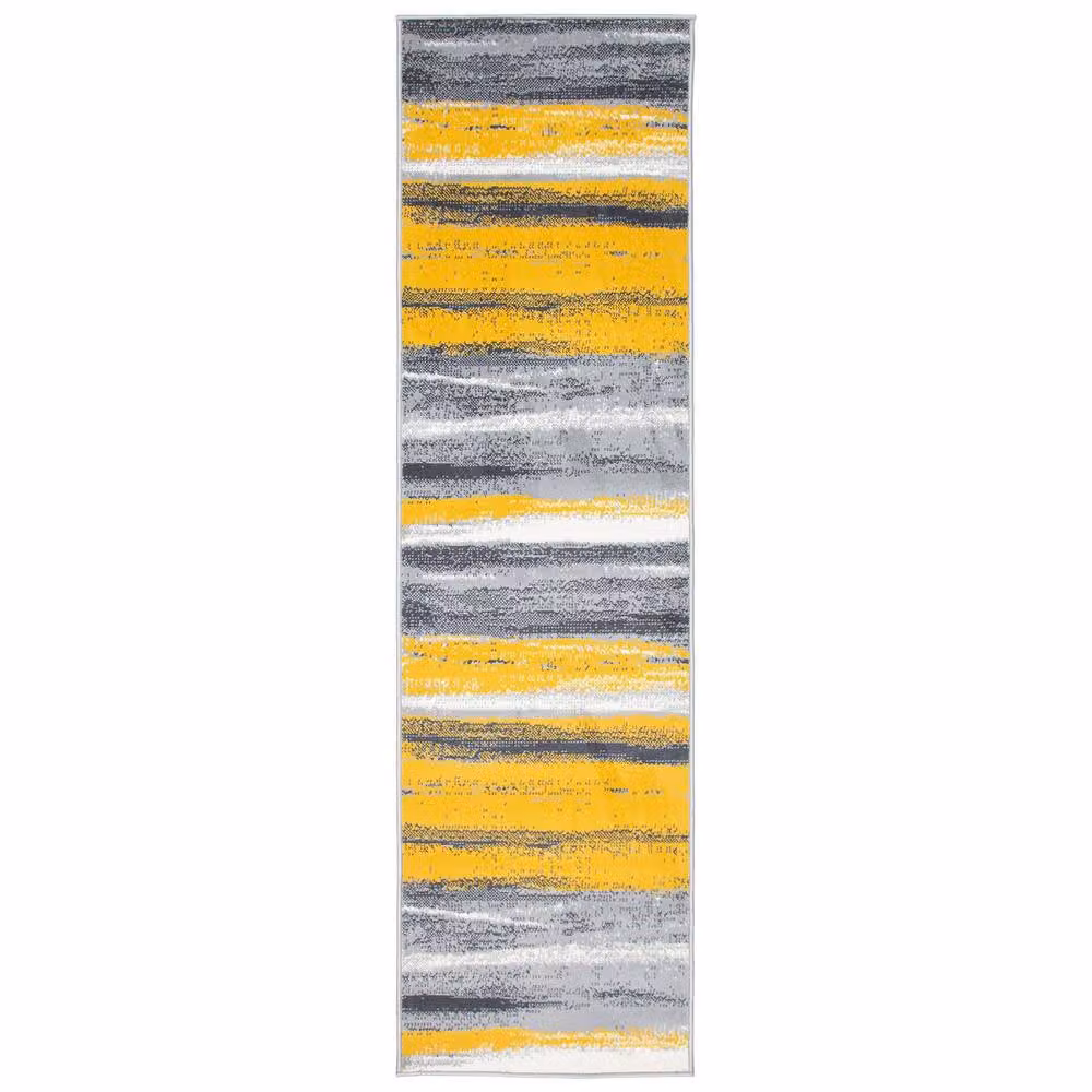 Bravich LTD Abstract Lines Non-Slip Hallway Runner Rug in Yellow, W: 60 cm, L: 150 cm – 3