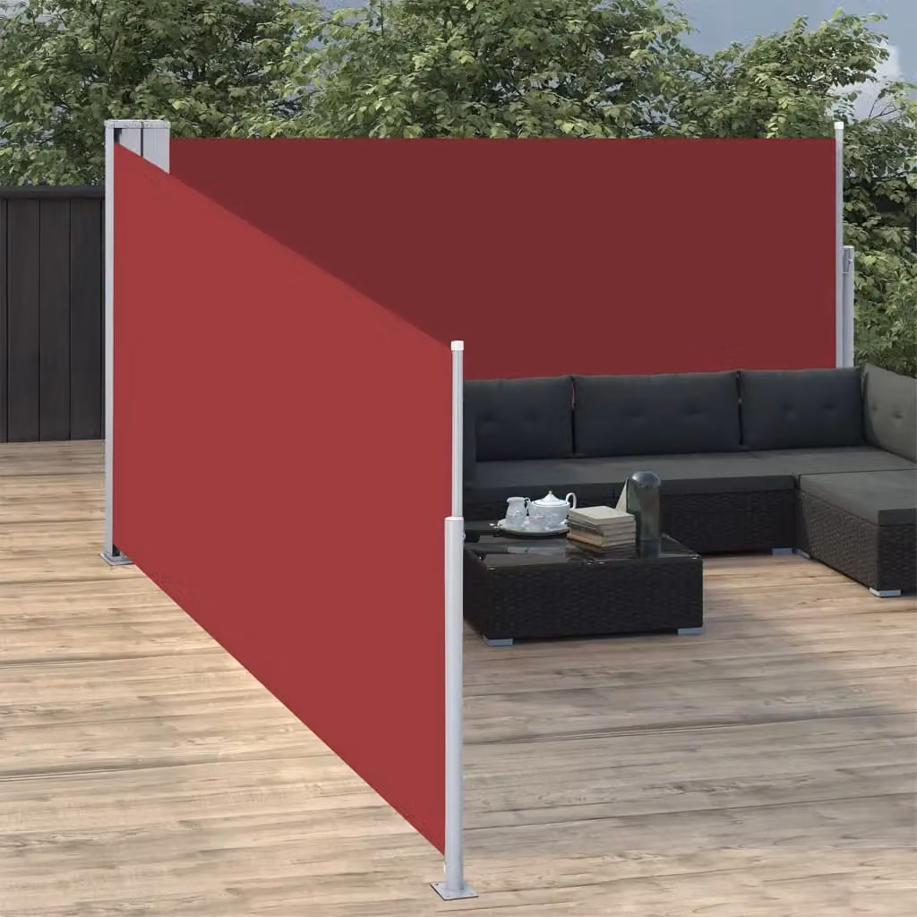 Berkfield Home Red Retractable Roller Side Awning, W: 140 cm, L: 1000 cm – 3