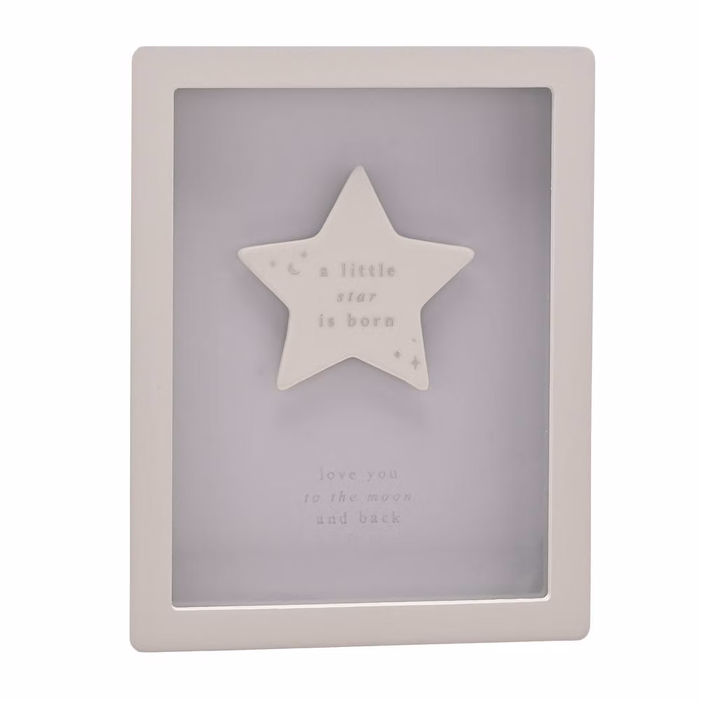 Bambino by Juliana Little Star Blue Framed Tabletop Plaque in Blue, White and Silver – 2