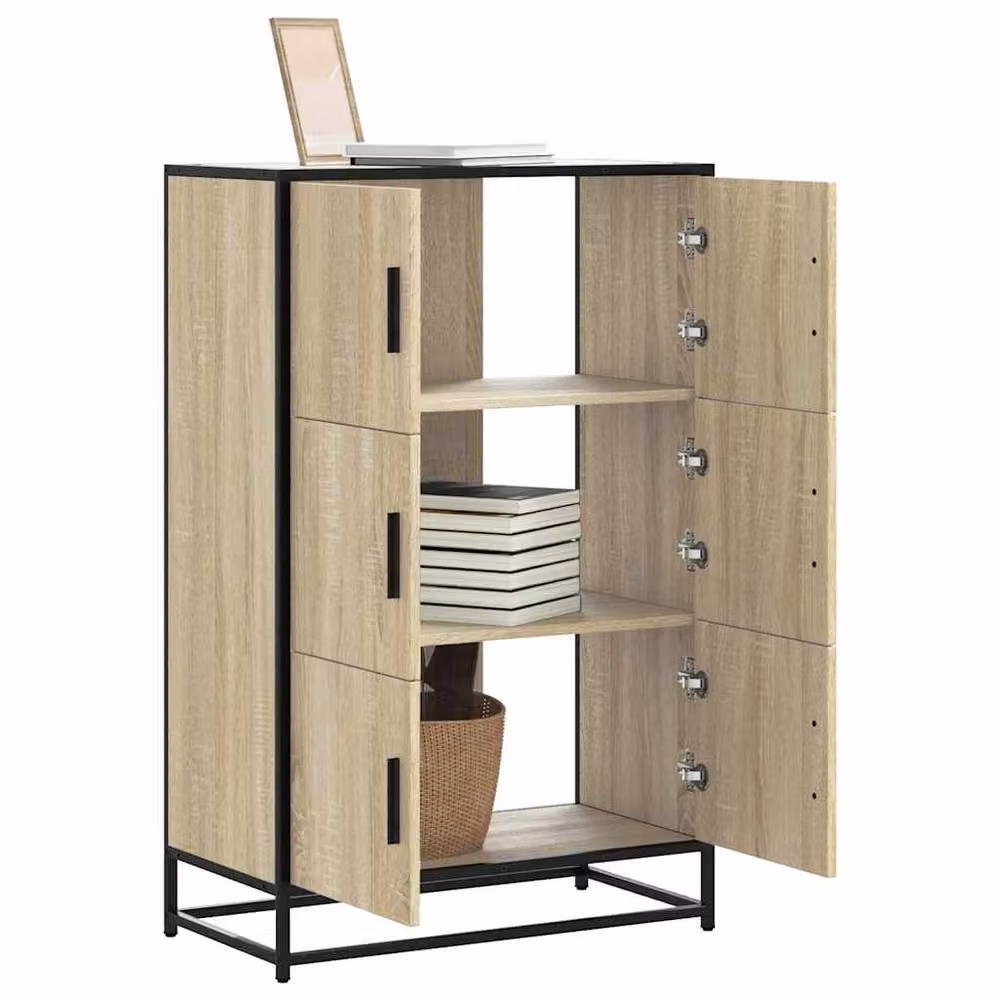 Berkfield Home Sonoma Oak Highboard in Light Brown, W/D/H: 68 x 35 x 106.5 cm – 2