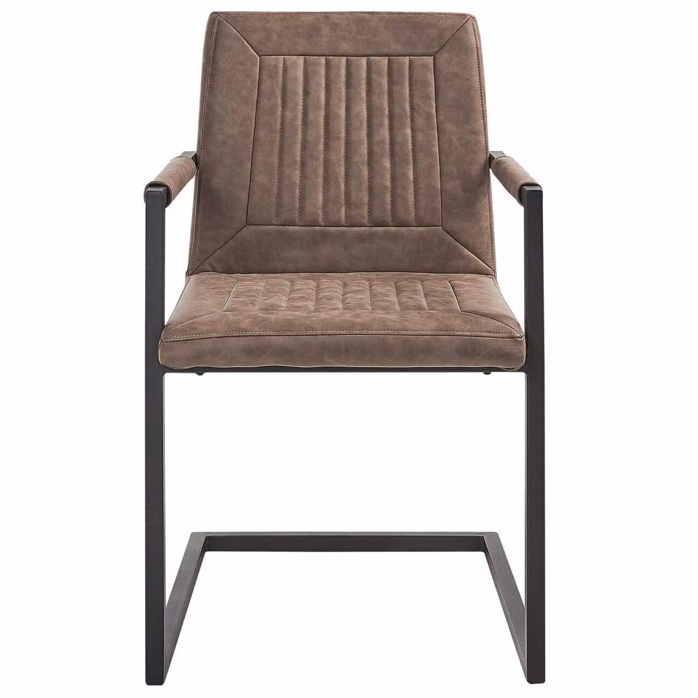Wyld and Coco Luxor Cantilever Conference Chairs, Set of 2, Brown Faux Leather – 3