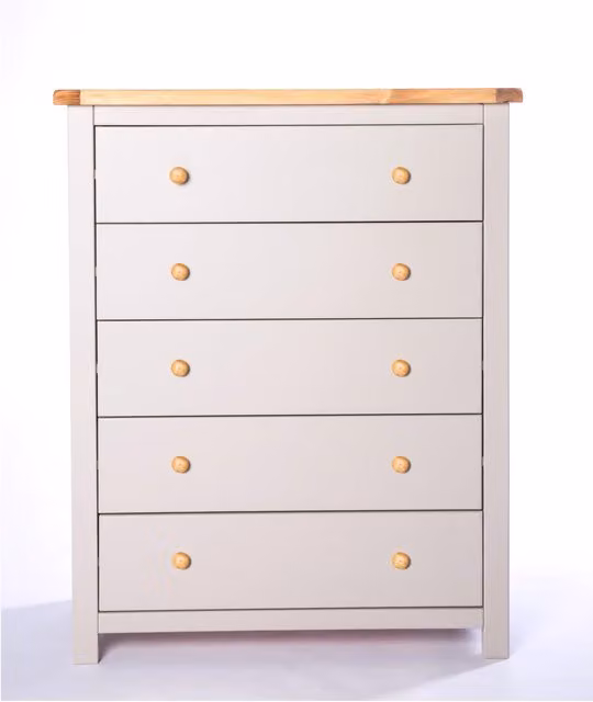 Cabinet Bits Argenta 5 Drawer Chest of Drawers in Grey and Brown Wood