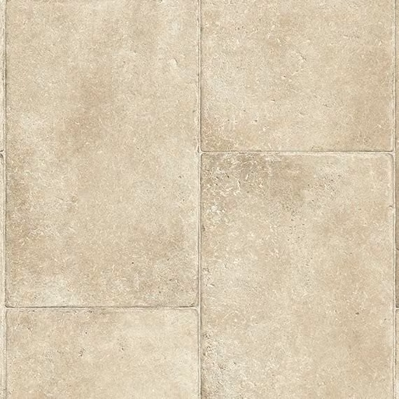 Vinyl Flooring UK Neutral Stone Effect Anti Slip Vinyl Flooring Sheet in Natural, W: 300 cm, D: 500 cm