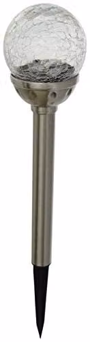 Luxform Pilar Solar LED RGB Garden Spike Light in Silver Stainless Steel – 1