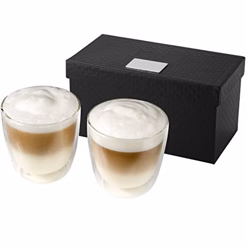 Seasons Boda 2-Piece Double Walled Transparent Glass Coffee Mug Set, 200ml