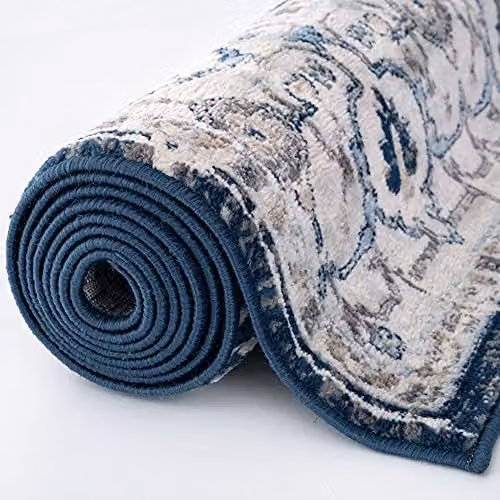 The Rugs Vintage Oriental Navy Medallion Area Rug, W: 200 cm, D: 290 cm – 6