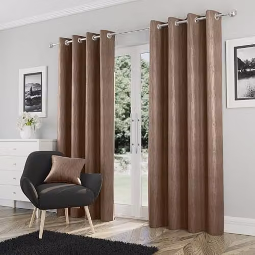 Enhanced Living Goodwood Bronze Thermal Blackout Eyelet Curtains, W: 229 cm, H: 183 cm – 1