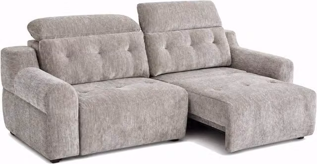 Furnishings For Less UK Harrington Grey Chenille Electric Sofa Bed with Adjustable Headrests W/D/H: 242 x 108 x 109 cm