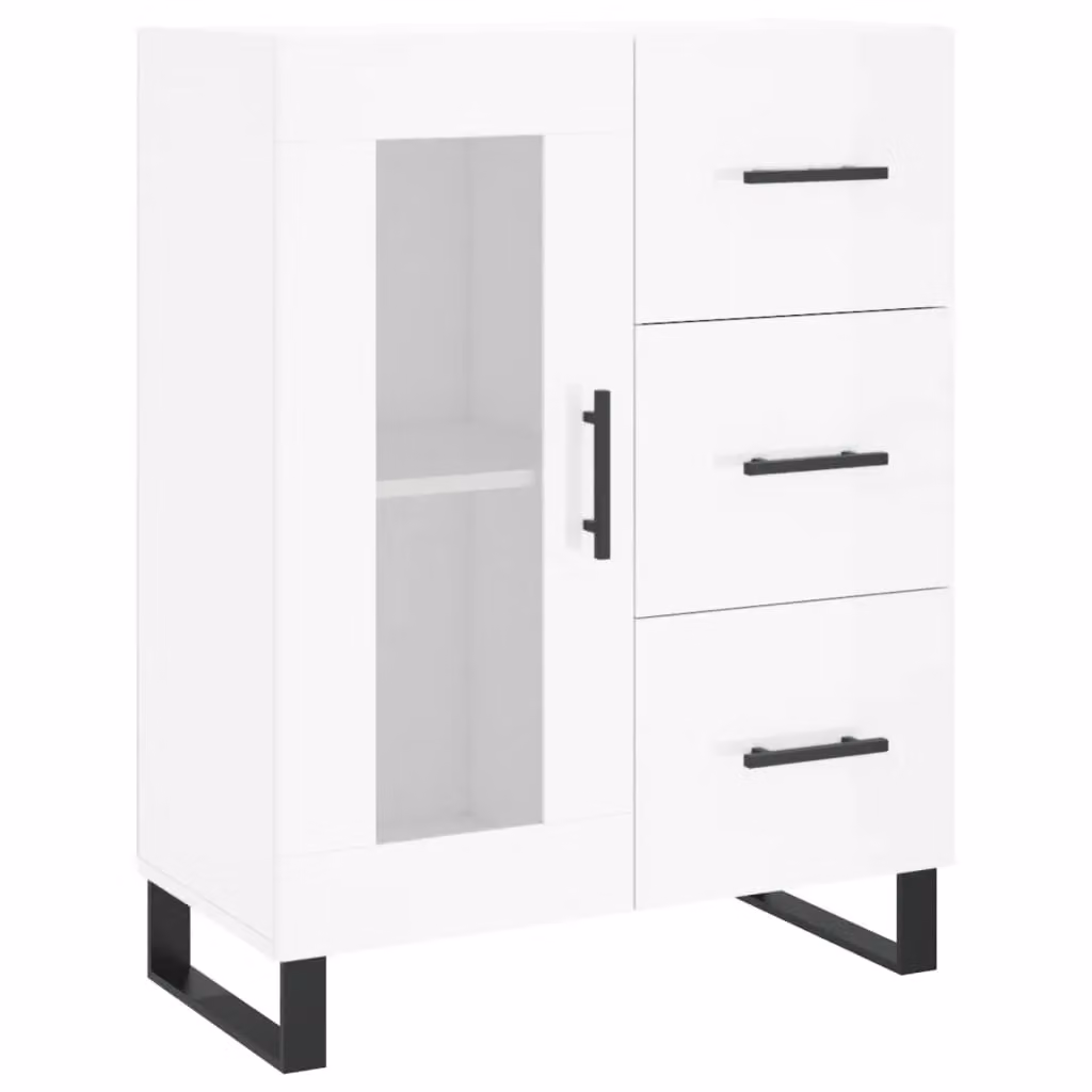 Berkfield Home High Gloss White Sideboard, W: 69.5 cm, D: 34 cm, H: 90 cm – 2