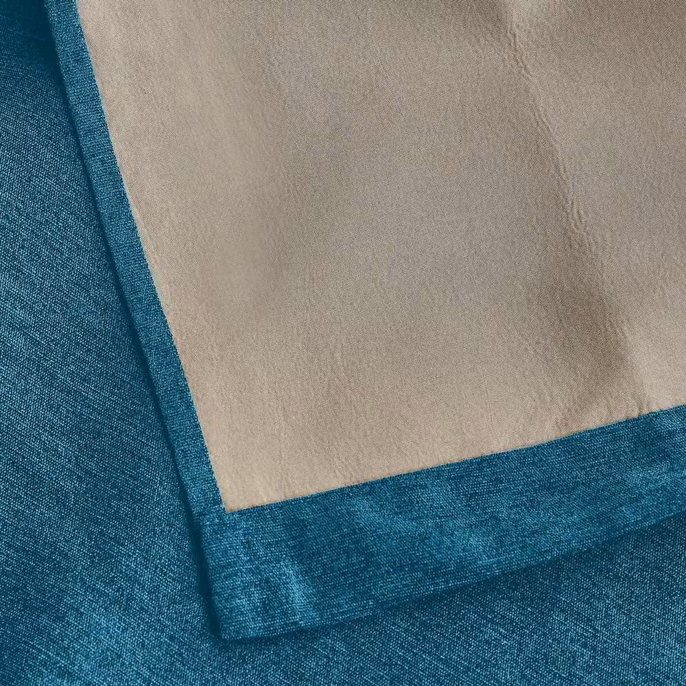 Luxor Living Chenille Blackout Eyelet Curtains, Thermal Insulating Triple Weave Pair in Petrol, Width: 229 cm, Drop: 229 cm – 3