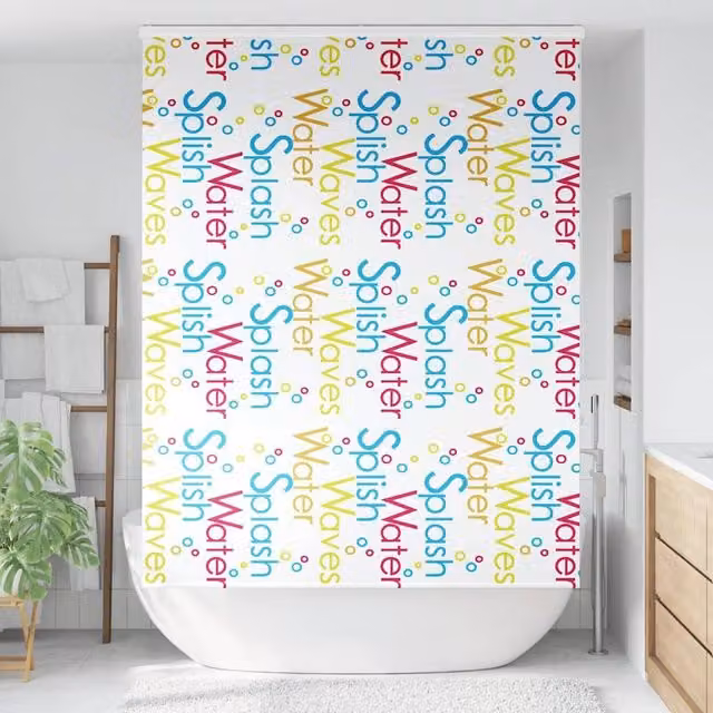 Berkfield Home Graphic Opaque Shower Roller Blind with Cassette, Multicolour, W: 160 cm, H: 240 cm