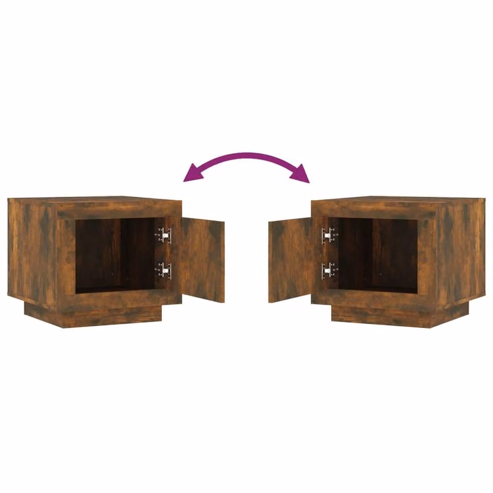 Berkfield Home Modern Smoked Oak Coffee Table in Brown, W/D/H: 51 x 50 x 45 cm – 4