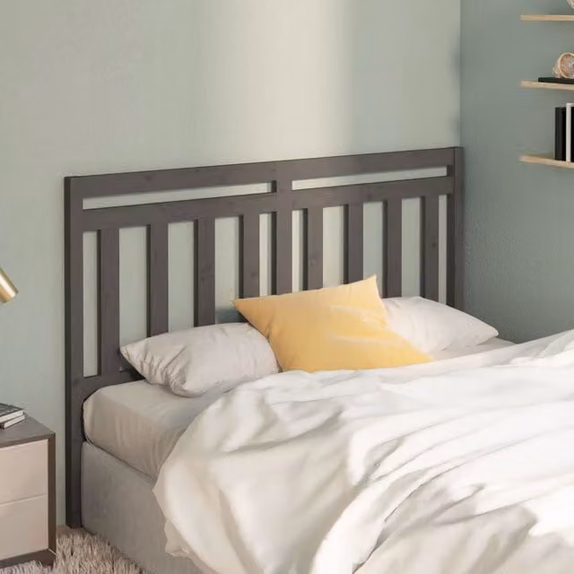 Berkfield Home Grey Solid Wood Pine Bed Headboard W/D/H: 166 x 4 x 100 cm – 1