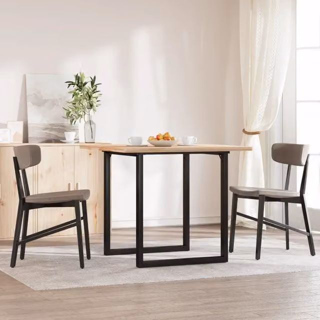 Berkfield Home O-Frame Dining Table Legs in Matt Black Steel, W/D/H: 70 x 70 x 73 cm – 1