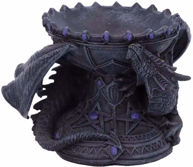 Nemesis Now Anne Stokes Dragon Beauty Crystal Ball Holder, Black and Purple, Height: 18 cm