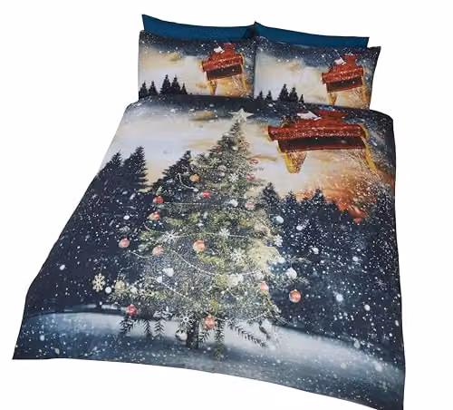 Rapport Home Northern Lights Duvet Cover Set, Blue and Multicolour, W/D/H: 135 x 200 cm and 50 x 75 cm – 1