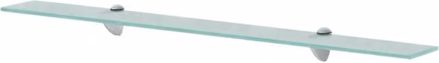 Berkfield Home Set of 2 Clear Glass Floating Shelves, W: 90 cm, D: 10 cm