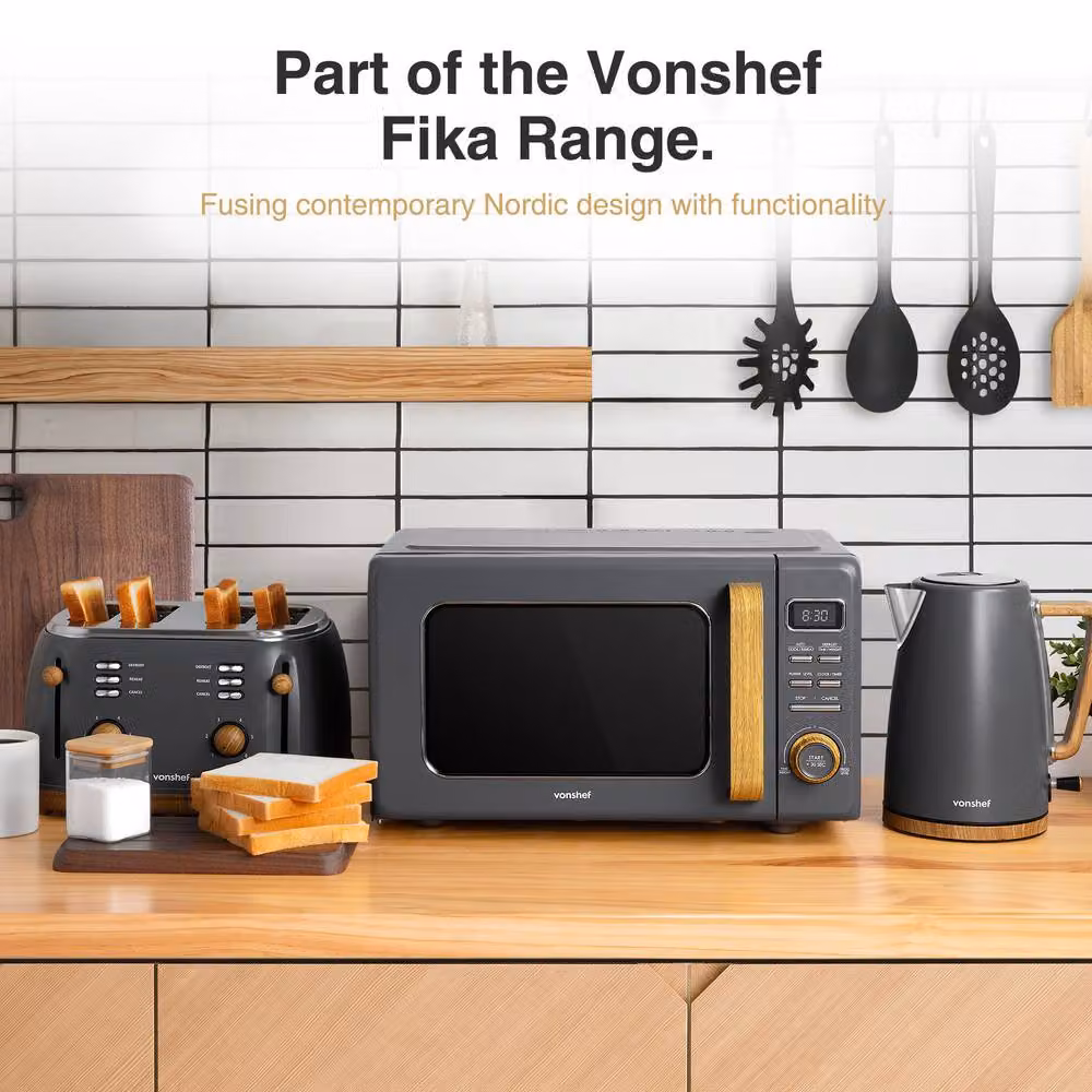 VonShef Fika 23L Digital Solo Microwave in Grey – 6