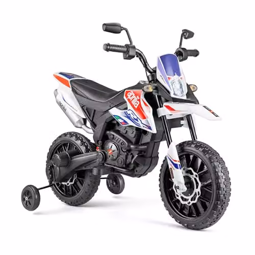 Xootz Aprilia Kids Electric Ride-On Motorbike with Light and Sound Effects in Blue and White – 1
