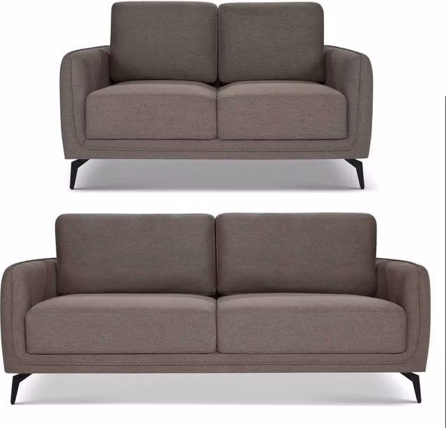 Bravich LTD Brixton Scandinavian Fabric Sofa in Dark Brown, 2 Pack