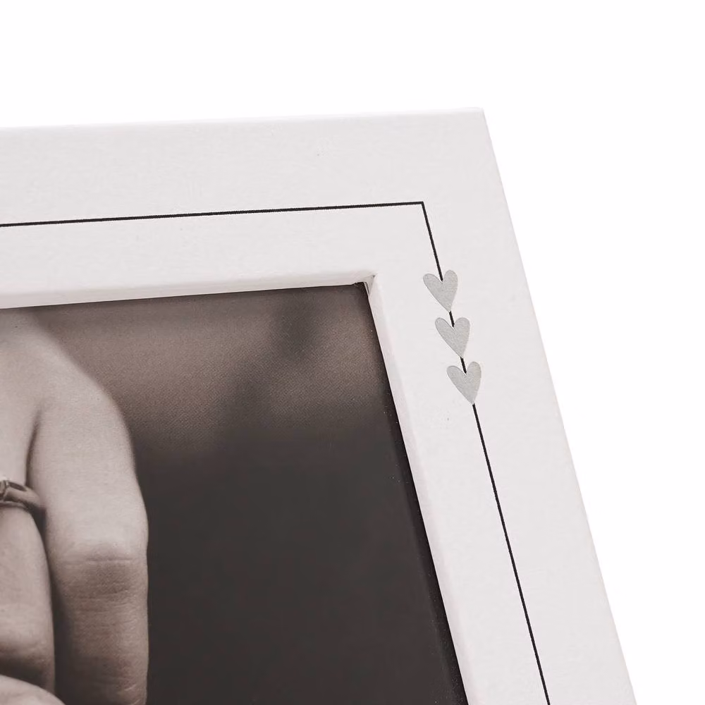 Juliana Amore Our Engagement Wedding Gift Photo Frame, White and Silver, W/H: 15.24 x 10.16 cm – 2