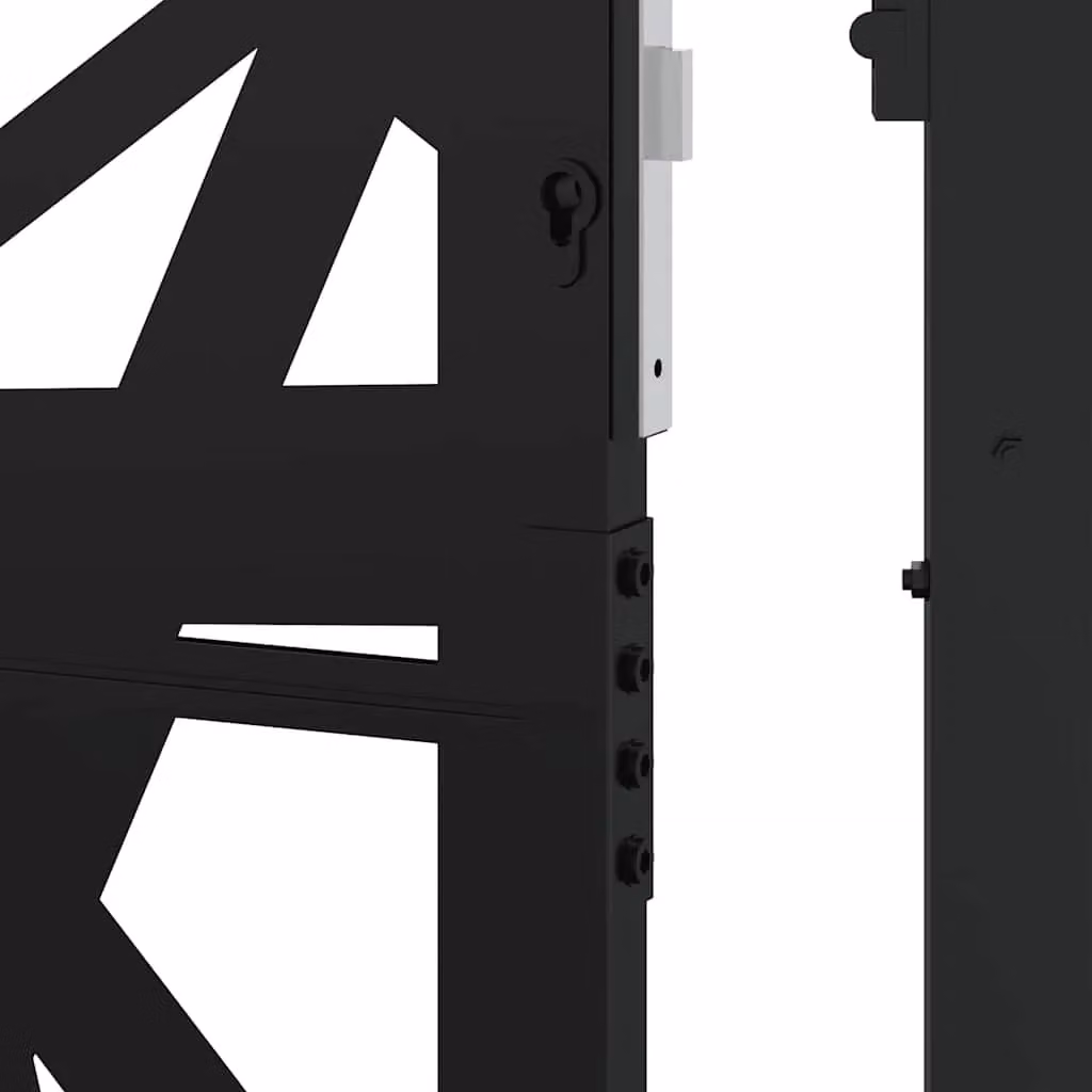 Berkfield Black Steel Garden Gate, W: 105 cm, H: 205 cm – 4