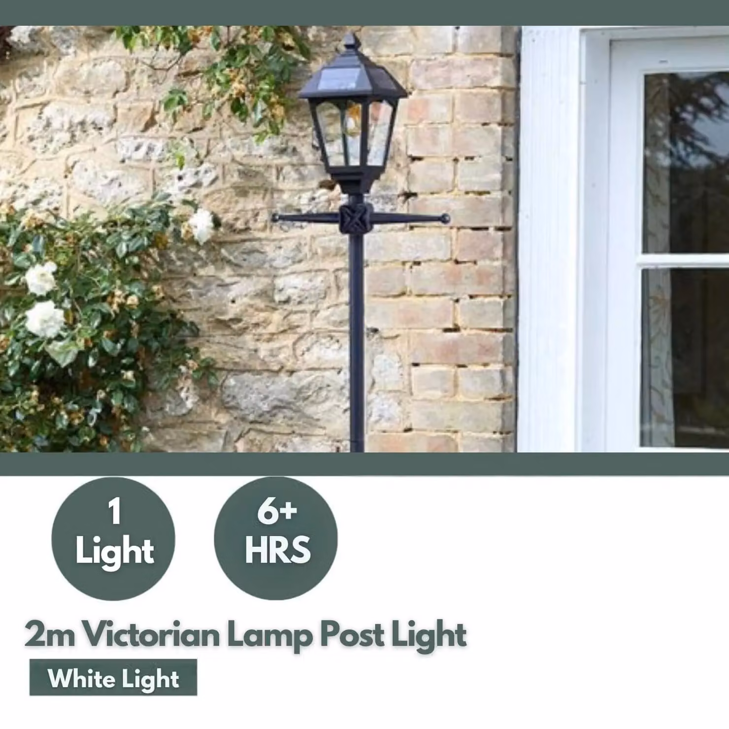 Marco Paul Black Steel Solar Powered Victorian Lamp Post, Height: 200 cm – 4