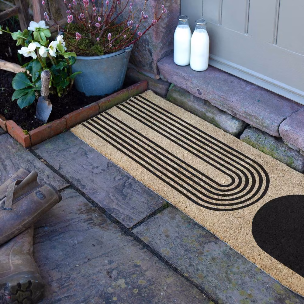 Artsy Mats Abstract Graphic Coir Doormat in Brown and Multicolour, W/D: 120 x 40 cm – 3