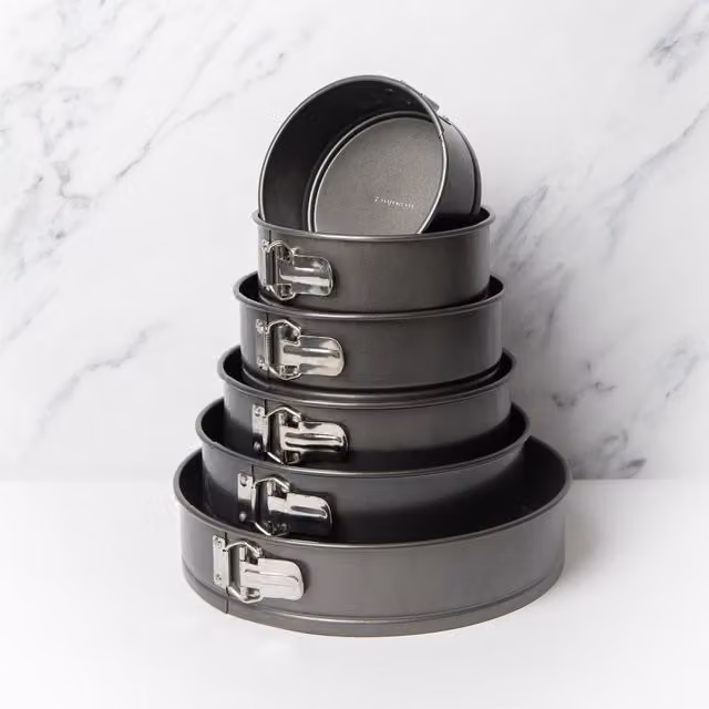Masterclass 6-Piece Non-Stick Round Springform Cake Pan Set, Grey