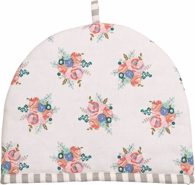 Orsina Vintage Floral Tea Cosy in White, Grey and Multicolour