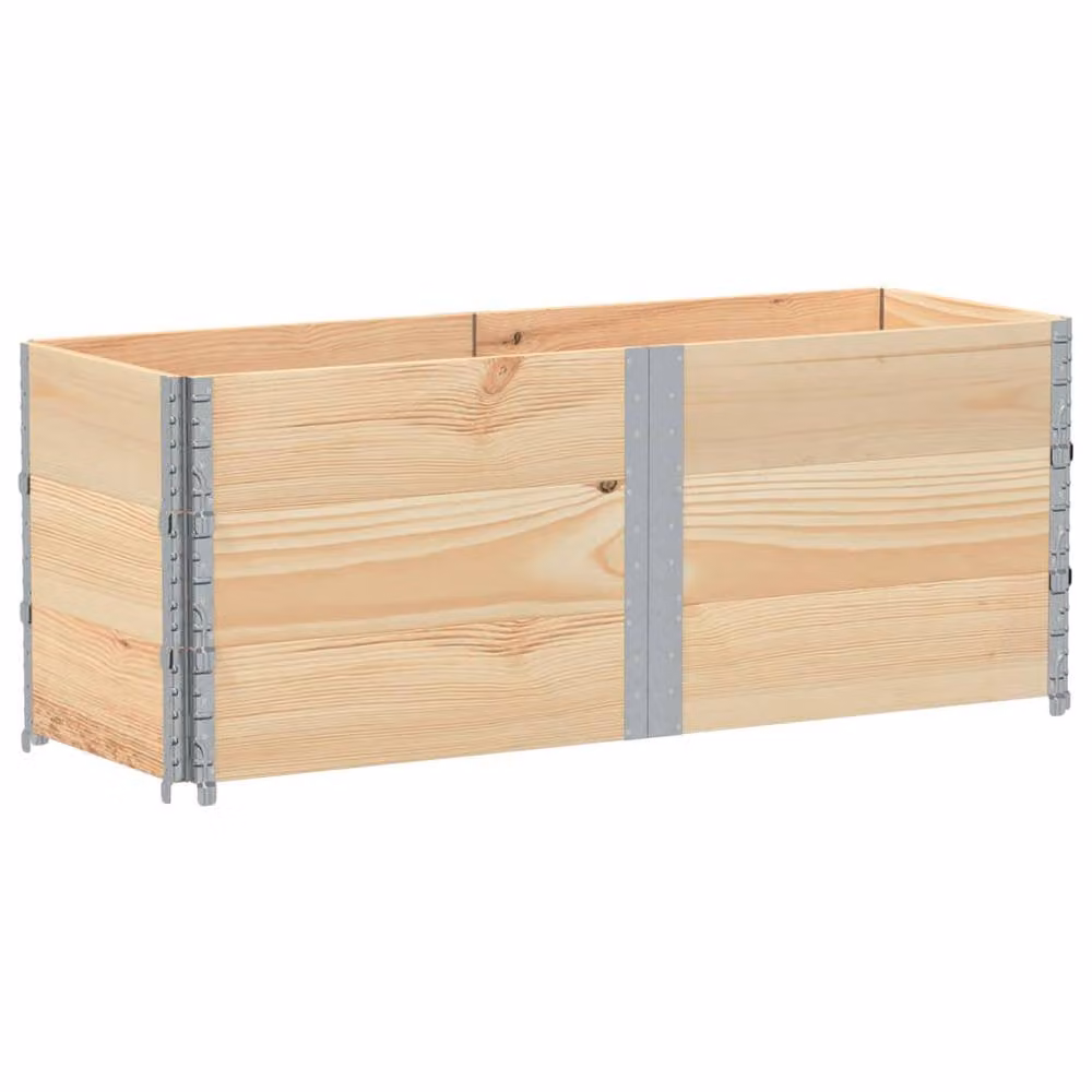 Berkfield Home Garden Brown Wooden Raised Bed Planter with Galvanised Steel, W: 150 cm, D: 50 cm, H: 50 cm – 2