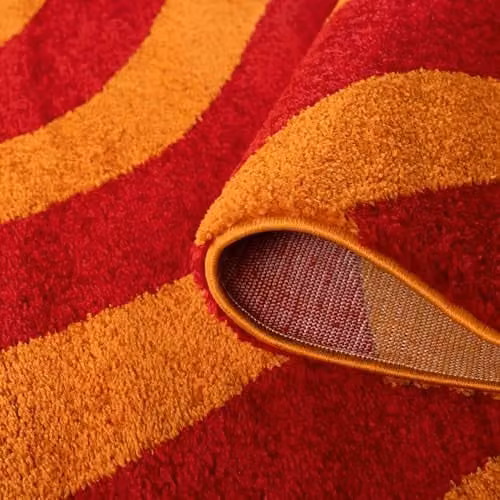 THE RUGS Joli Modern Striped Area Rug in Red and Orange, W: 290 cm x D: 200 cm – 4