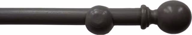 Caecus Natural Wooden Eyelet Curtain Pole, Grey, Width: 120 cm