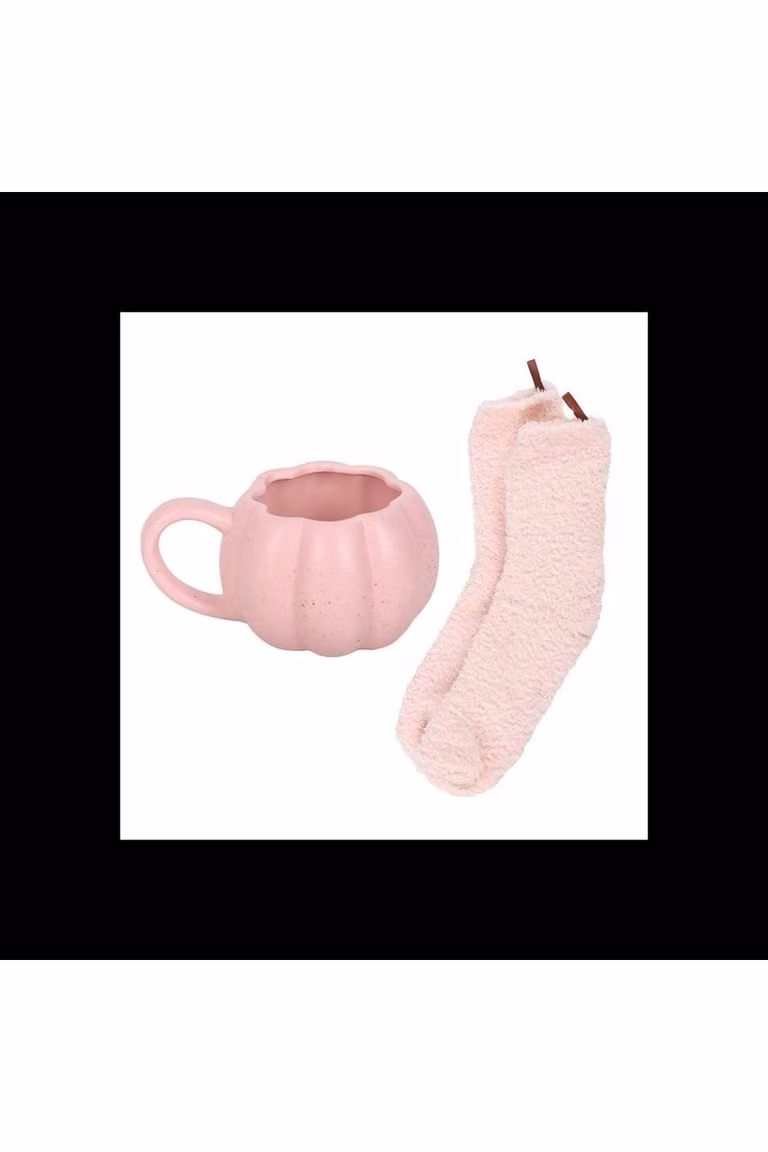 KDMD Pink Pumpkin Mug and Matching Socks Set