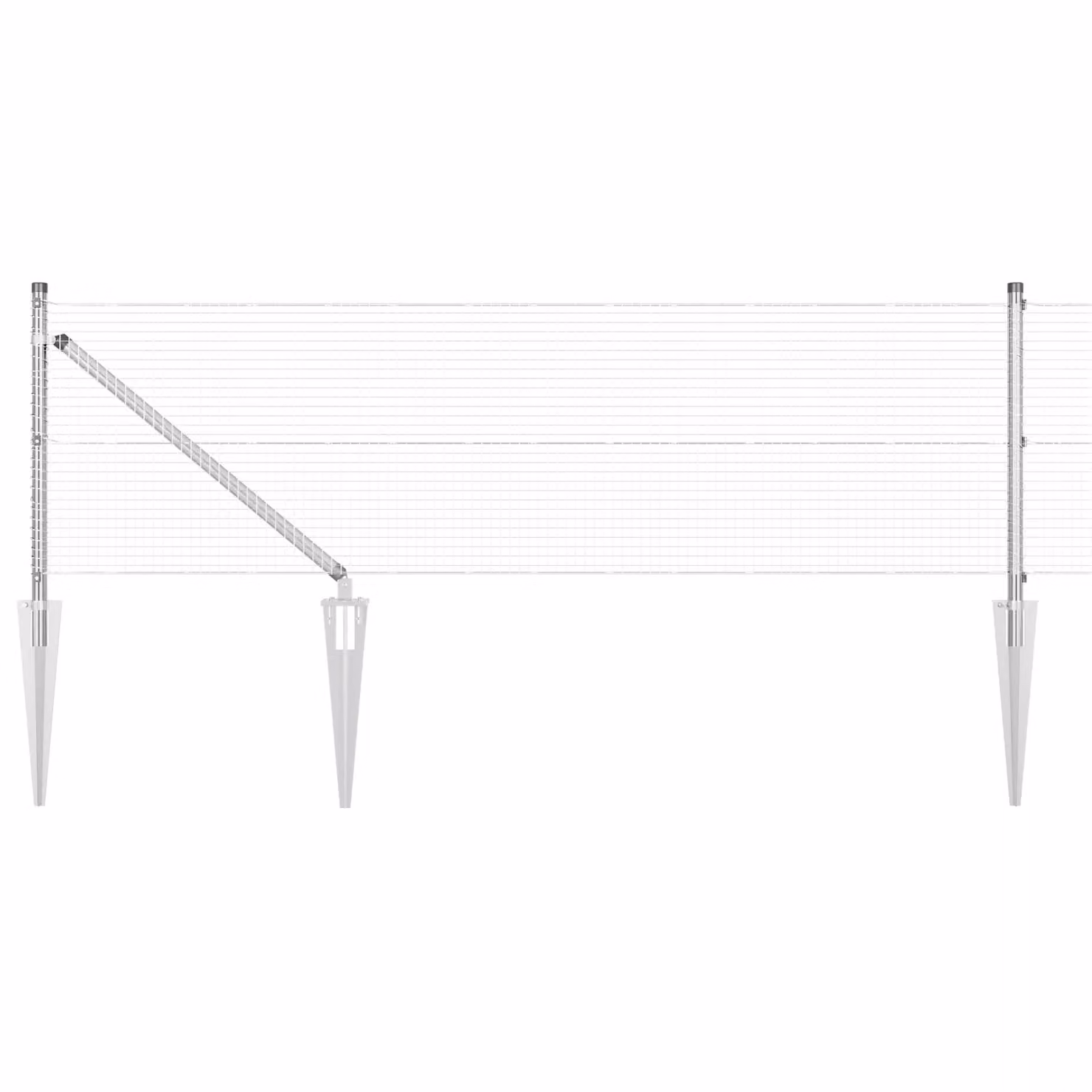 Berkfield Home Galvanised Steel Welded Wire Fence with 13 Spike Posts, Silver, W: 0.8 m, L: 50 m – 2