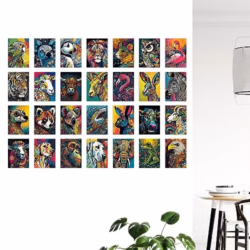 Artery8 Wild Animal Aesthetic Collage Kit, 50 Multicolour Paper Wall Art Prints, W: 15 cm, H: 10 cm – 3