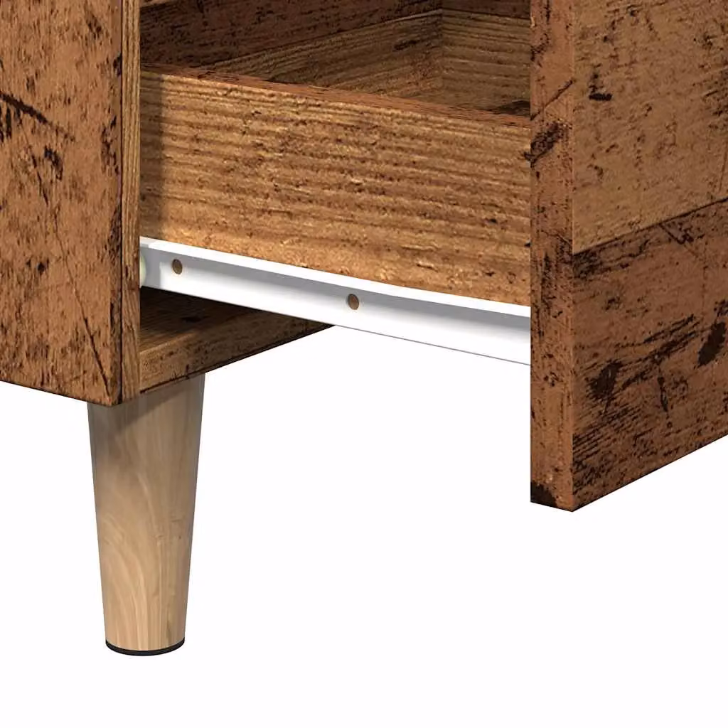Berkfield Home Bedside Cabinet in Old Wood Brown, W/D/H: 40 x 35 x 69 cm – 6
