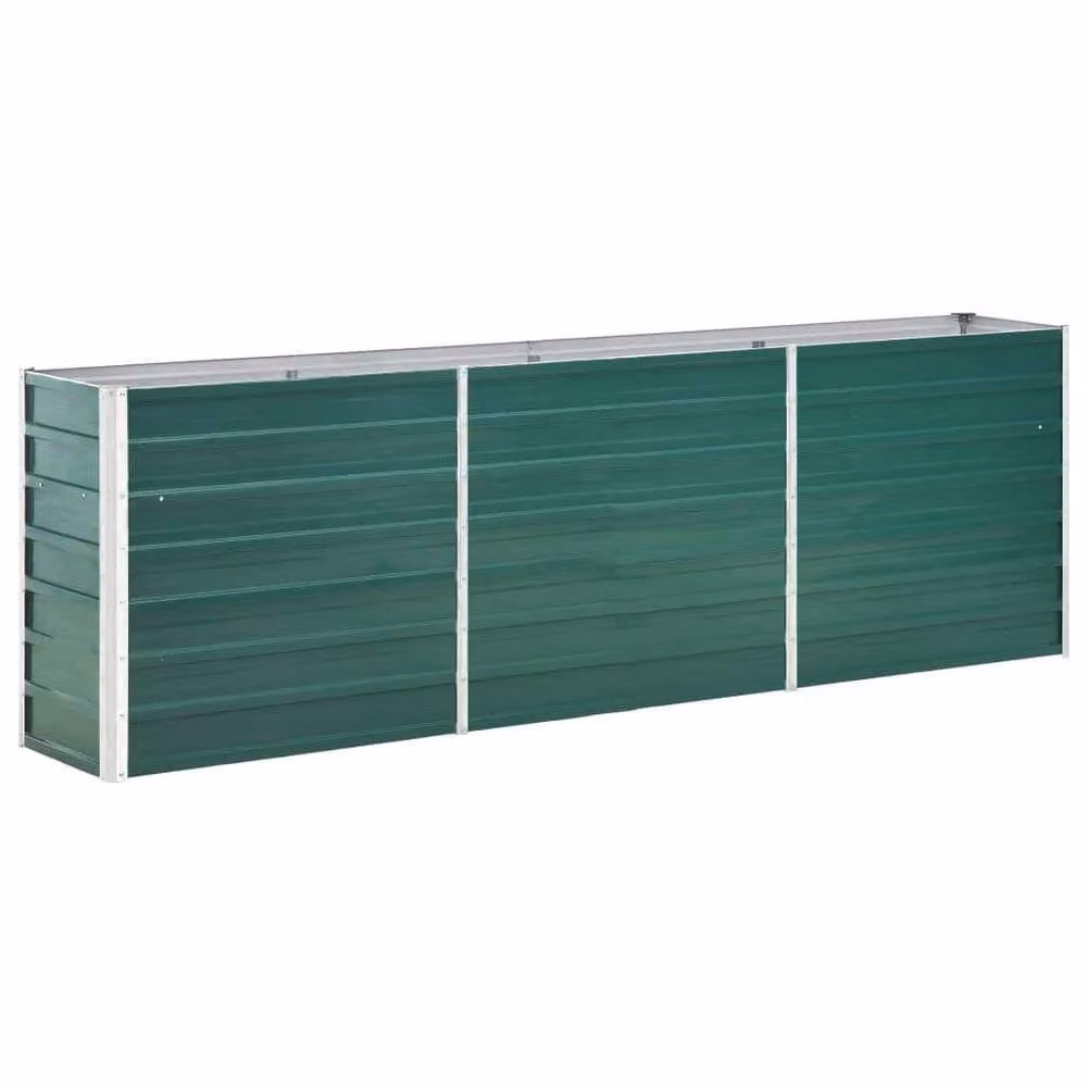 Berkfield Home Garden Galvanised Steel Raised Bed, Green, W: 240 cm, D: 40 cm, H: 77 cm – 2