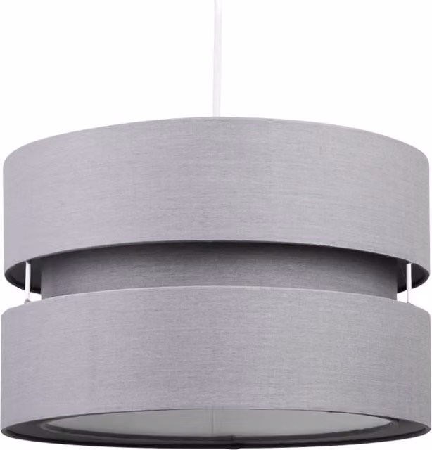 First Choice Lighting Grey Layered Easy Fit Drum Light Shade