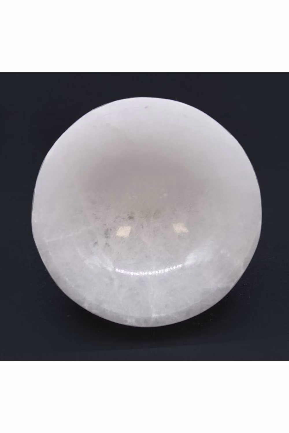 KDMD White Selenite Round Stone Bowl for Crystal Display and Decoration, Diameter: 10 cm – 3