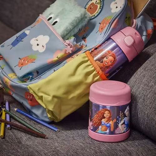 Thermos Disney The Little Mermaid Kids Vacuum Insulated Stainless Steel Drinks Bottle with Straw, 355ml, Multicolour – 6