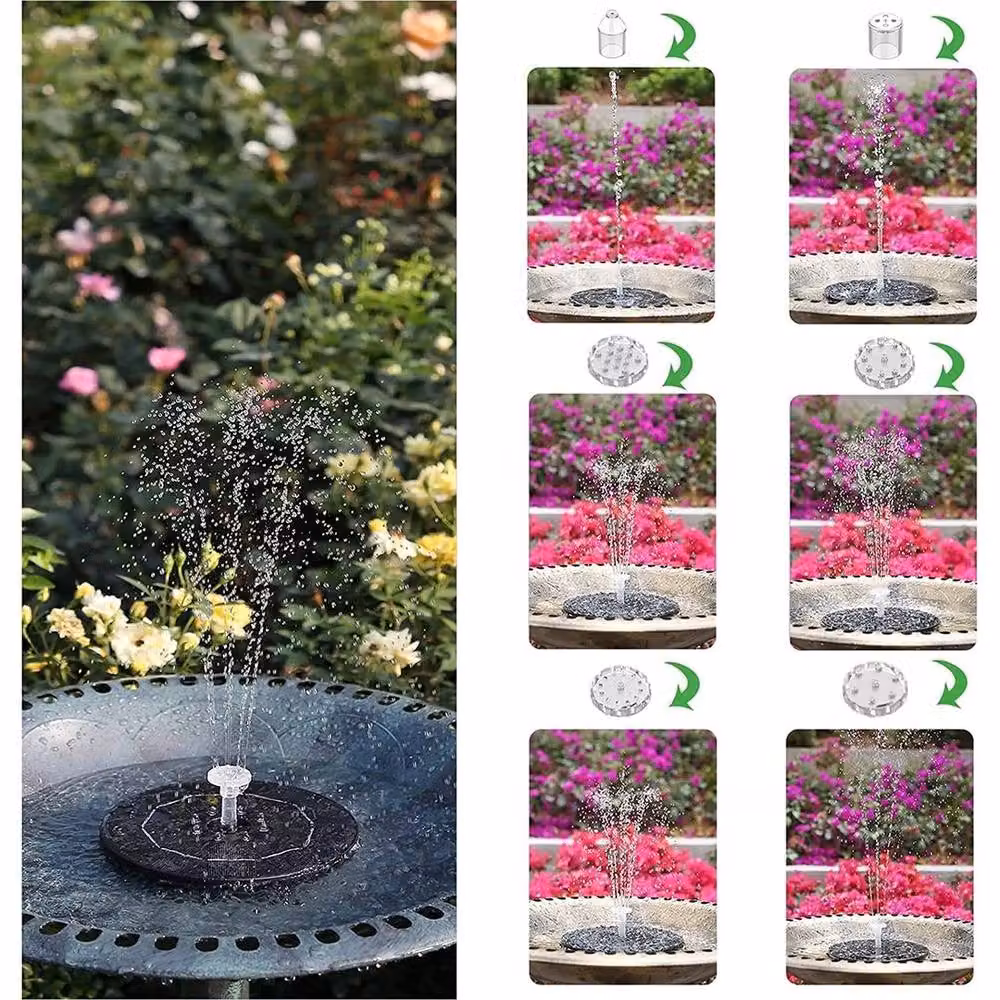 Kelvenix Solar Powered Floating Water Fountain in Black – 4