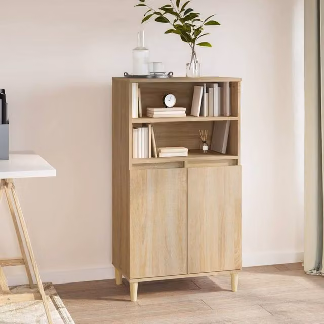 Berkfield Home Sonoma Oak Highboard in Beige, W/D/H: 60 x 36 x 110 cm – 1
