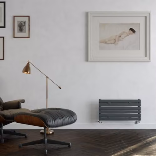 Typhoon Axis Anthracite Horizontal Single Panel Designer Radiator H: 40.8 cm, W: 80 cm – 3