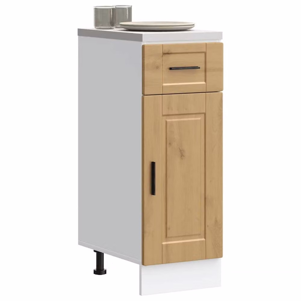Berkfield Home Porto Artisan Oak Kitchen Base Cabinet in Brown, W/D/H: 81.5 x 46 x 30 cm – 2